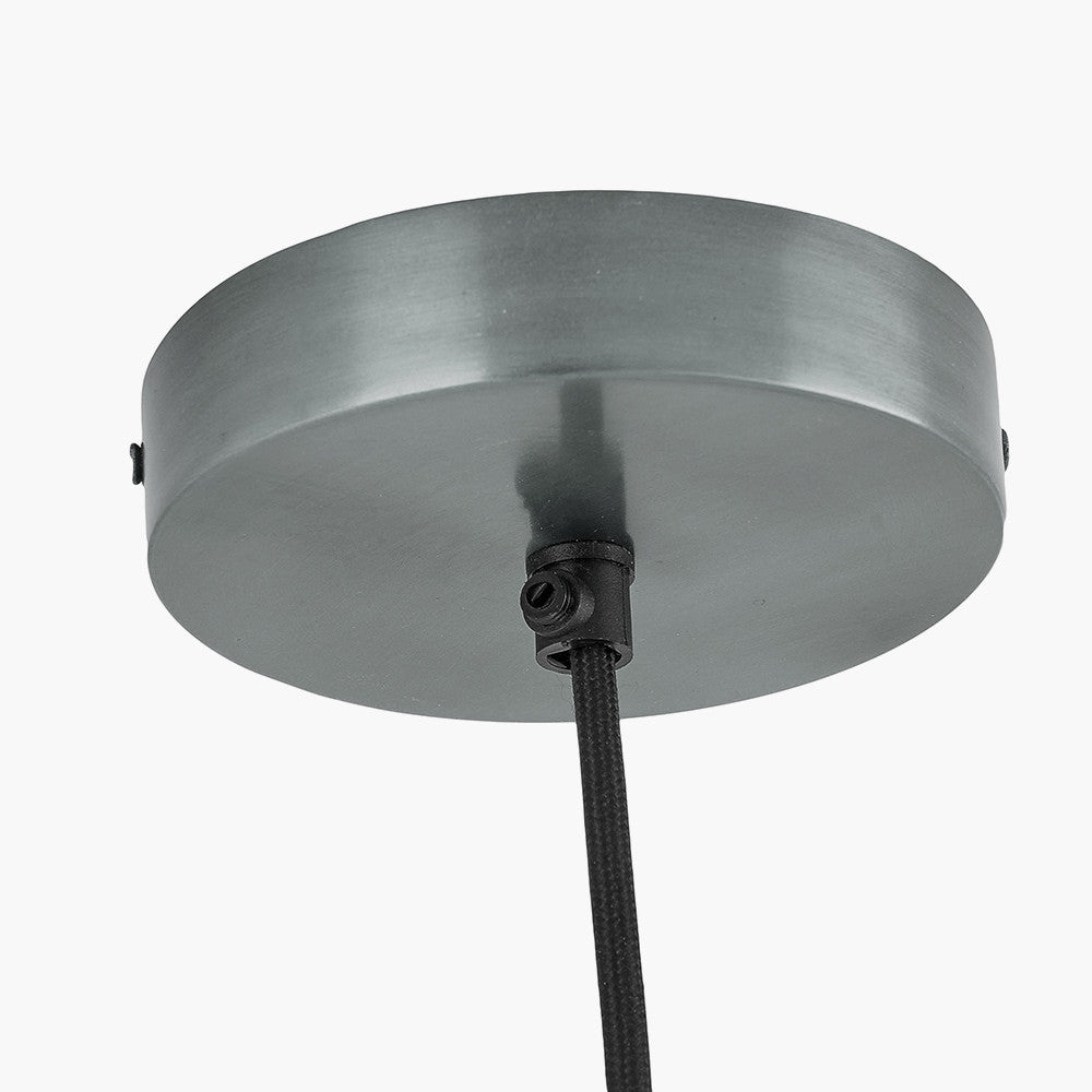 Dark Antique Silver Metal Electrical Ceiling Fitting for CafÃ© and Dome Pendants