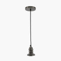 Dark Antique Silver Metal Electrical Ceiling Fitting for CafÃ© and Dome Pendants