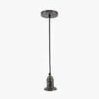 Dark Antique Silver Metal Electrical Ceiling Fitting for CafÃ© and Dome Pendants