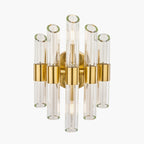 Brielle Clear Glass and Antique Brass 2 Wall Light