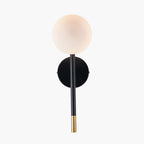 Wanda White Orb and Black Metal Wall Light