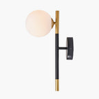 Wanda White Orb and Black Metal Wall Light