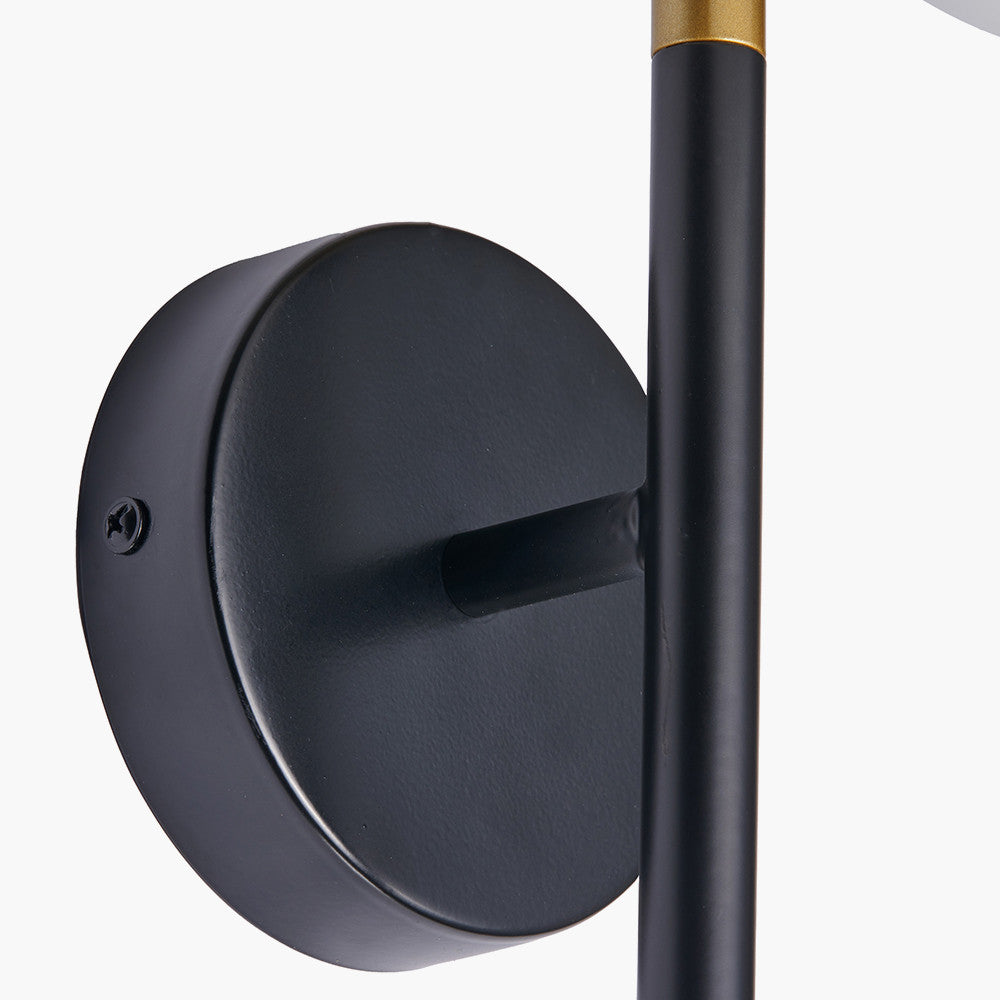 Wanda White Orb and Black Metal Wall Light