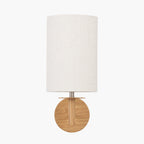 Bonham Natural Wood Veneer and Silver Metal Wall Light
