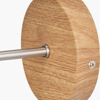 Bonham Natural Wood Veneer and Silver Metal Wall Light