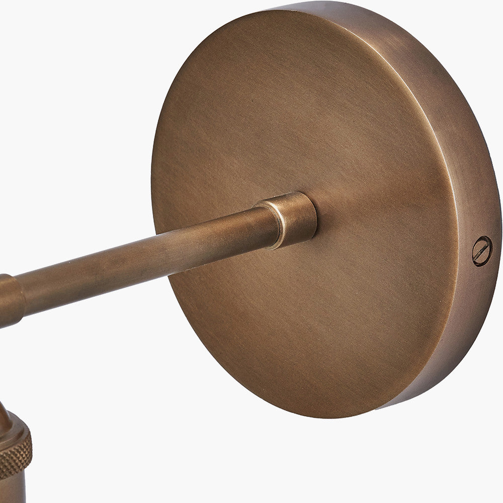 Bowery Ribbed Glass with Antique Brass Fitting Wall Light