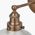 Bowery Ribbed Glass with Antique Brass Fitting Wall Light