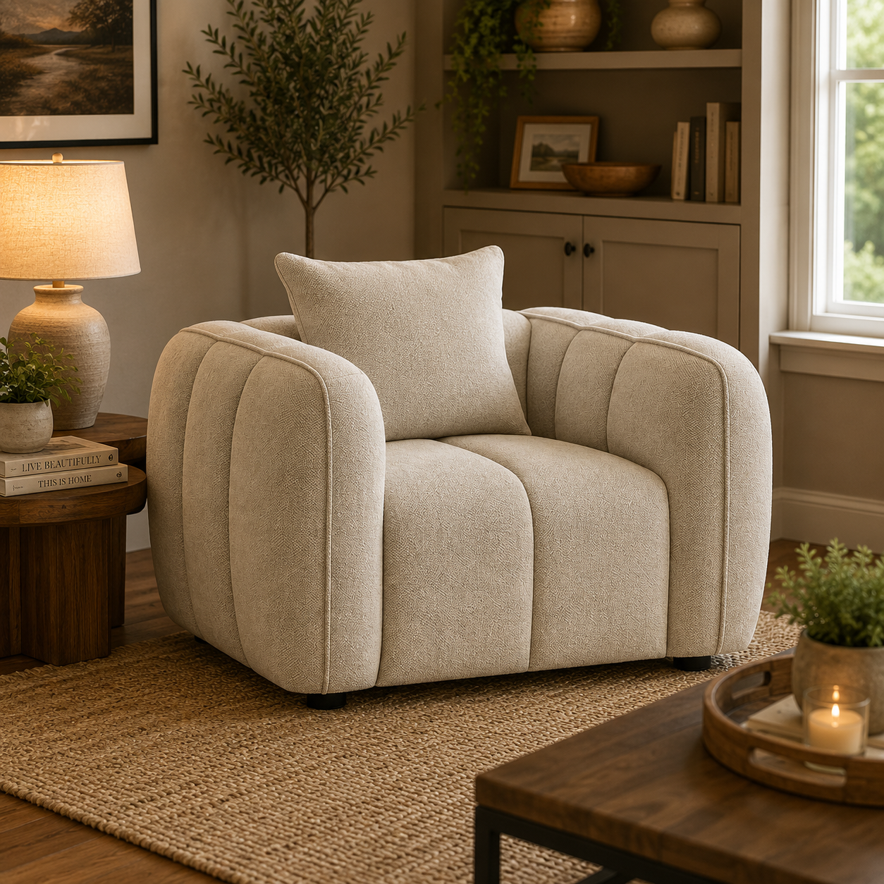 Venice Sofa Beige Armchair
