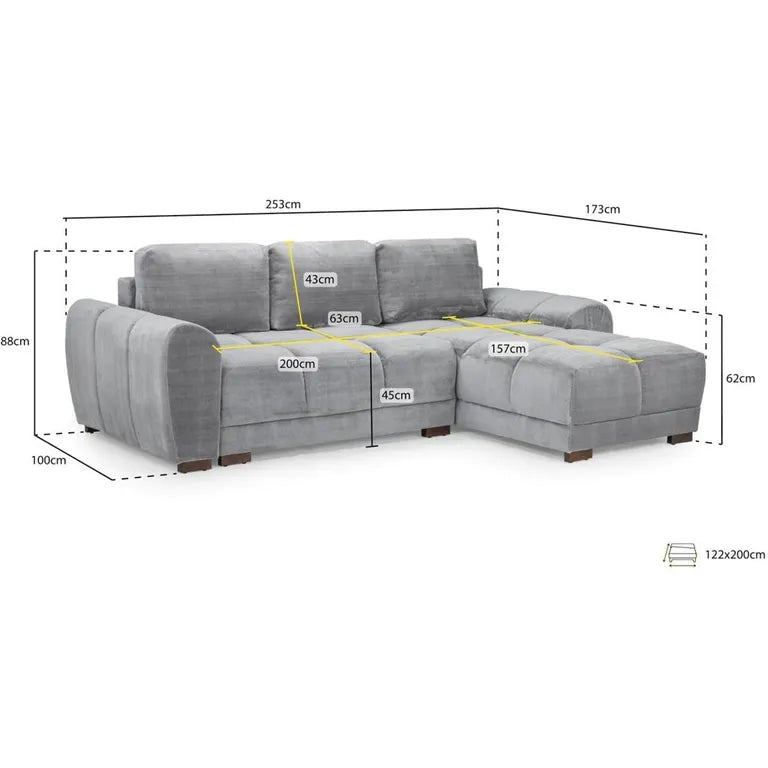 Azzuro Sofa Bed Cream Universal Corner