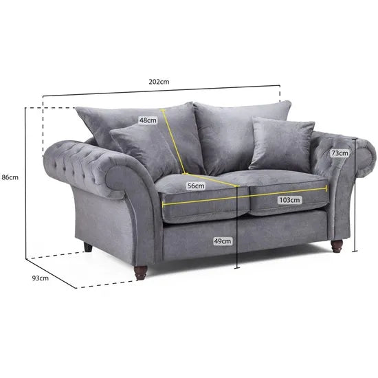 Windsor Fullback Sofa Stone 2 Seater
