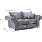 Windsor Fullback Sofa Stone 2 Seater