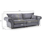 Windsor Fullback Sofa Stone 4 Seater
