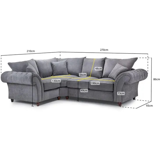 Windsor Fullback Sofa Stone Left Hand Facing Corner