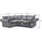 Windsor Fullback Sofa Stone Left Hand Facing Corner