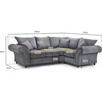 Windsor Fullback Sofa Stone Right Hand Facing Corner
