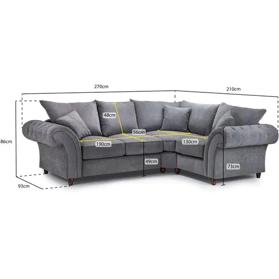 Windsor Fullback Sofa Stone Right Hand Facing Corner