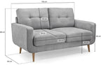 Aurora Sofa Grey 2 Seater