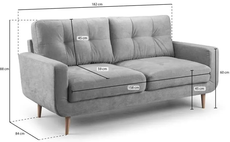 Aurora Sofa Grey 3 Seater