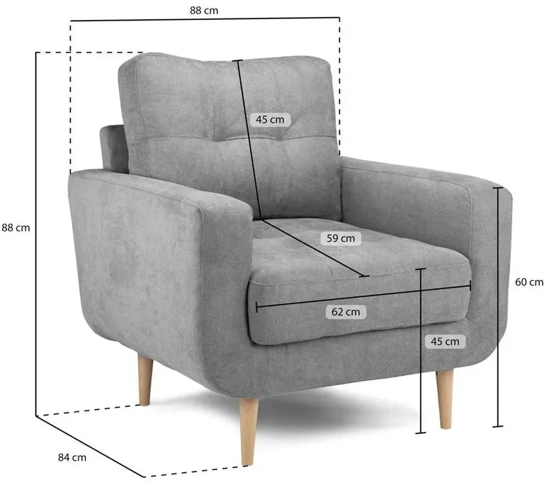 Aurora Sofa Grey Armchair
