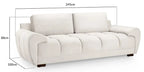 Azzuro Sofa Cream 3 Seater