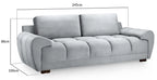 Azzuro Sofa Mocha 3 Seater