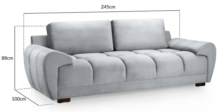 Azzuro Sofa Mocha 3 Seater