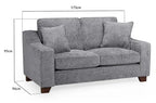 Nebraska Sofa Slate 2 Seater