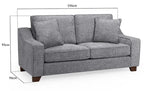 Nebraska Sofa Slate 3 Seater