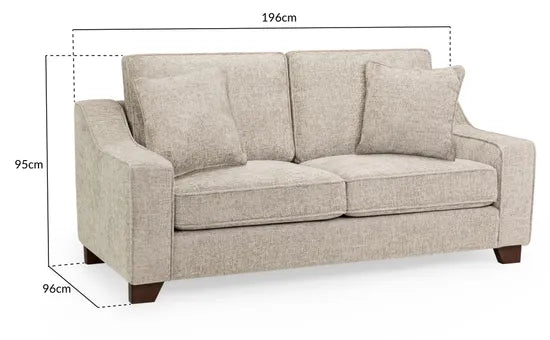 Nebraska Sofa Stone 3 Seater