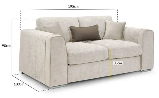 Naples Sofa Beige 2 Seater