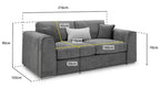 Naples Sofa Grey 3 Seater