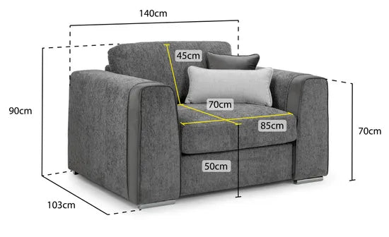 Naples Sofa Grey Armchair