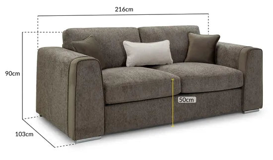 Naples Sofa Mocha 3 Seater