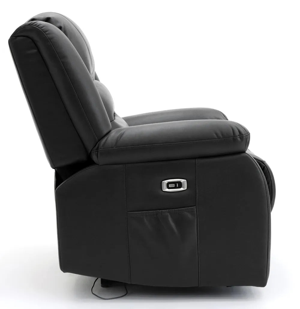 Alva Electric Recliner Sofa Black 3 Seater