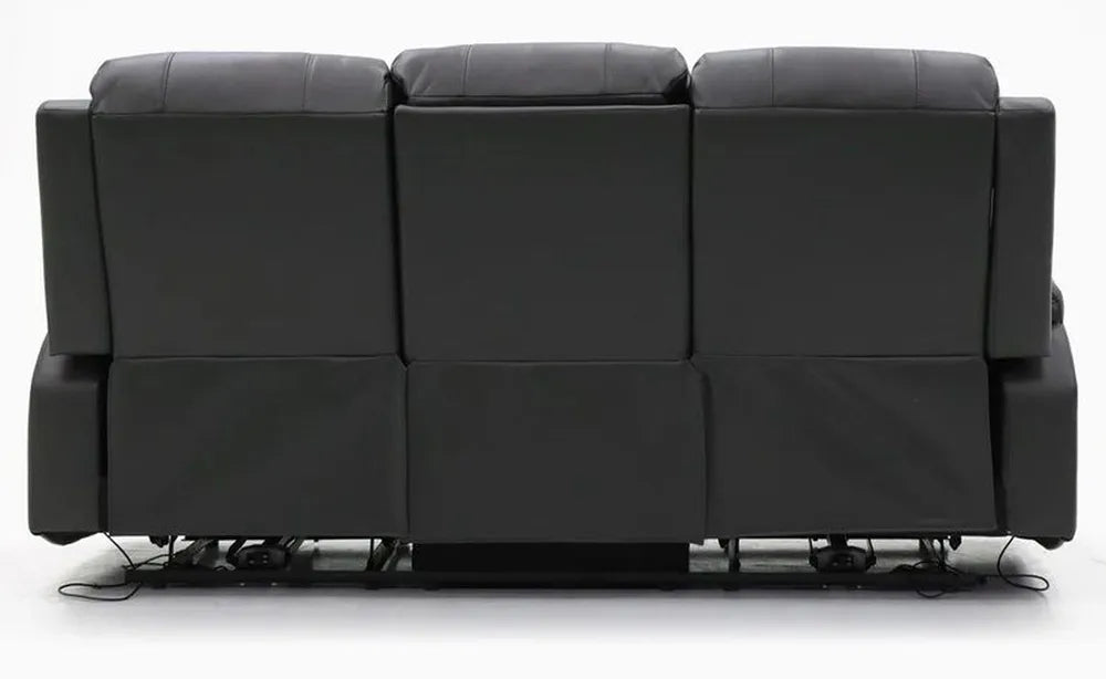 Alva Electric Recliner Sofa Black 3 Seater