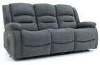 Alva Electric Recliner Sofa Grey 3 Seater