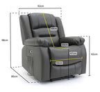 Alva Electric Recliner Sofa Grey Armchair