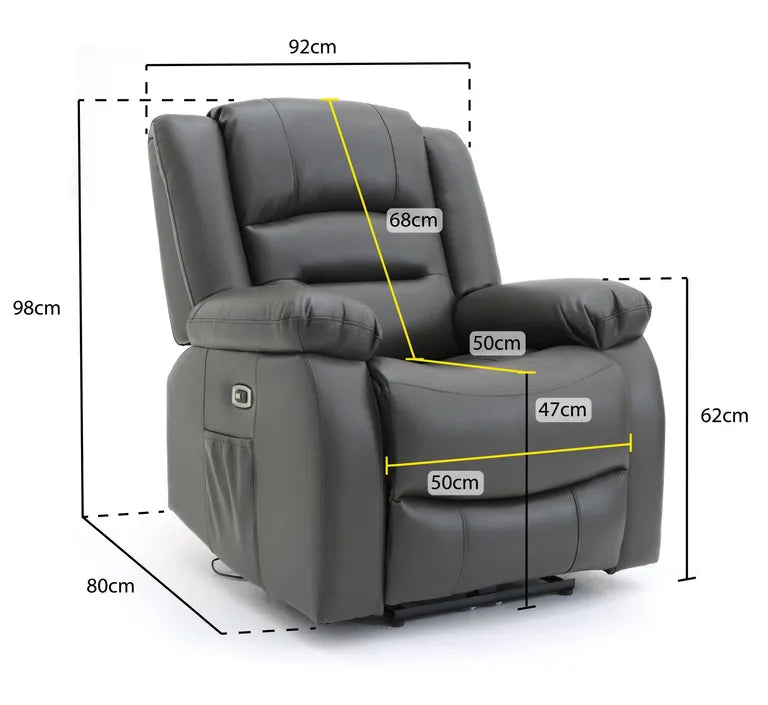 Alva Electric Recliner Sofa Grey Armchair