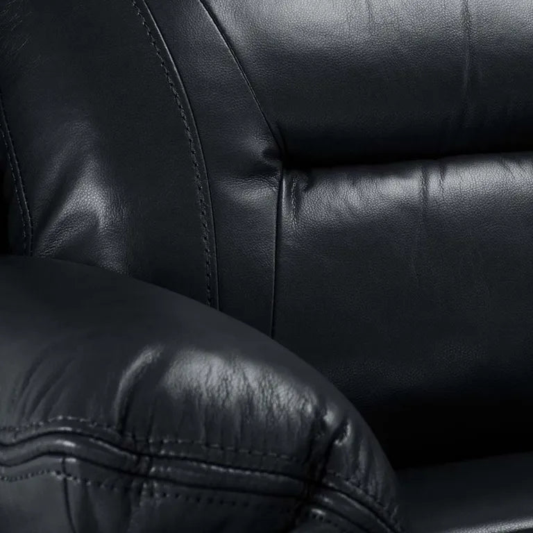 Novie Manual Recliner Sofa Fabric 2 Seater Sofa Black Leather