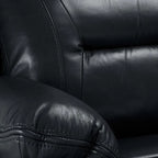 Novie Manual Recliner Sofa Fabric 2 Seater Sofa Black Leather