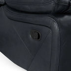 Novie Manual Recliner Sofa Fabric 2 Seater Sofa Black Leather