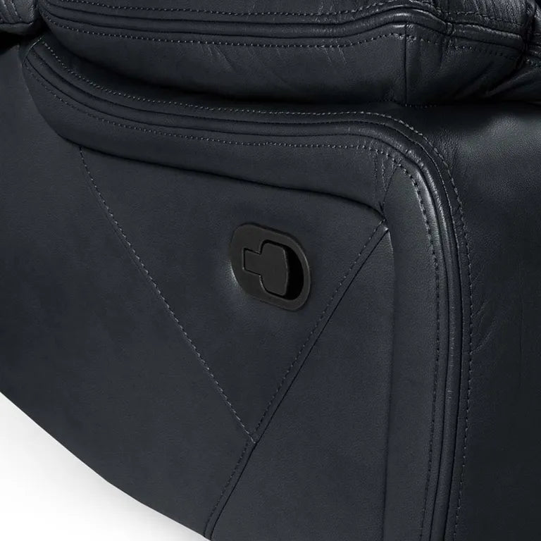 Novie Manual Recliner Sofa Fabric Armchair Sofa Black Leather