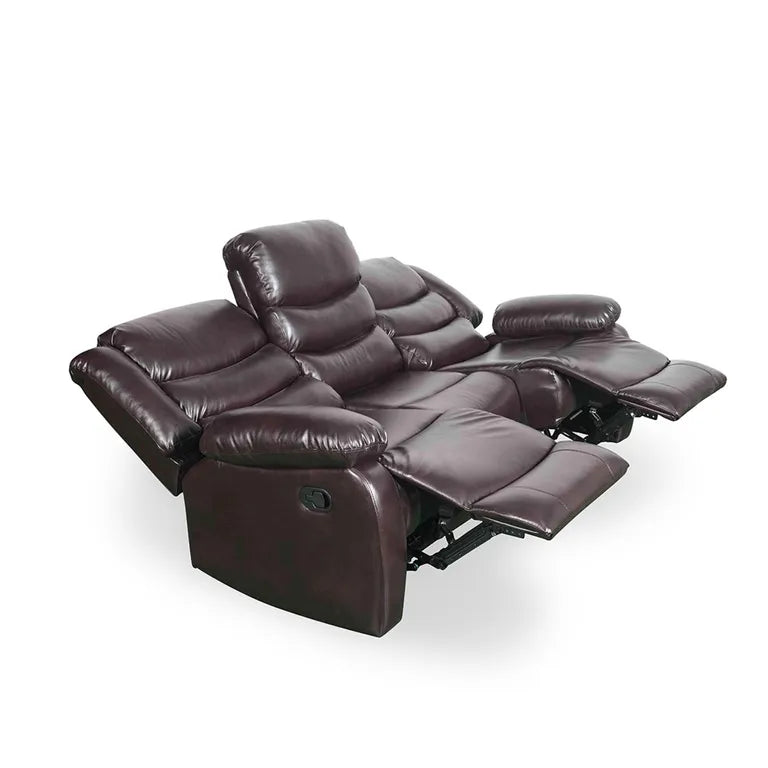Conrad Manual Recliner Sofa Brown 3 Seater