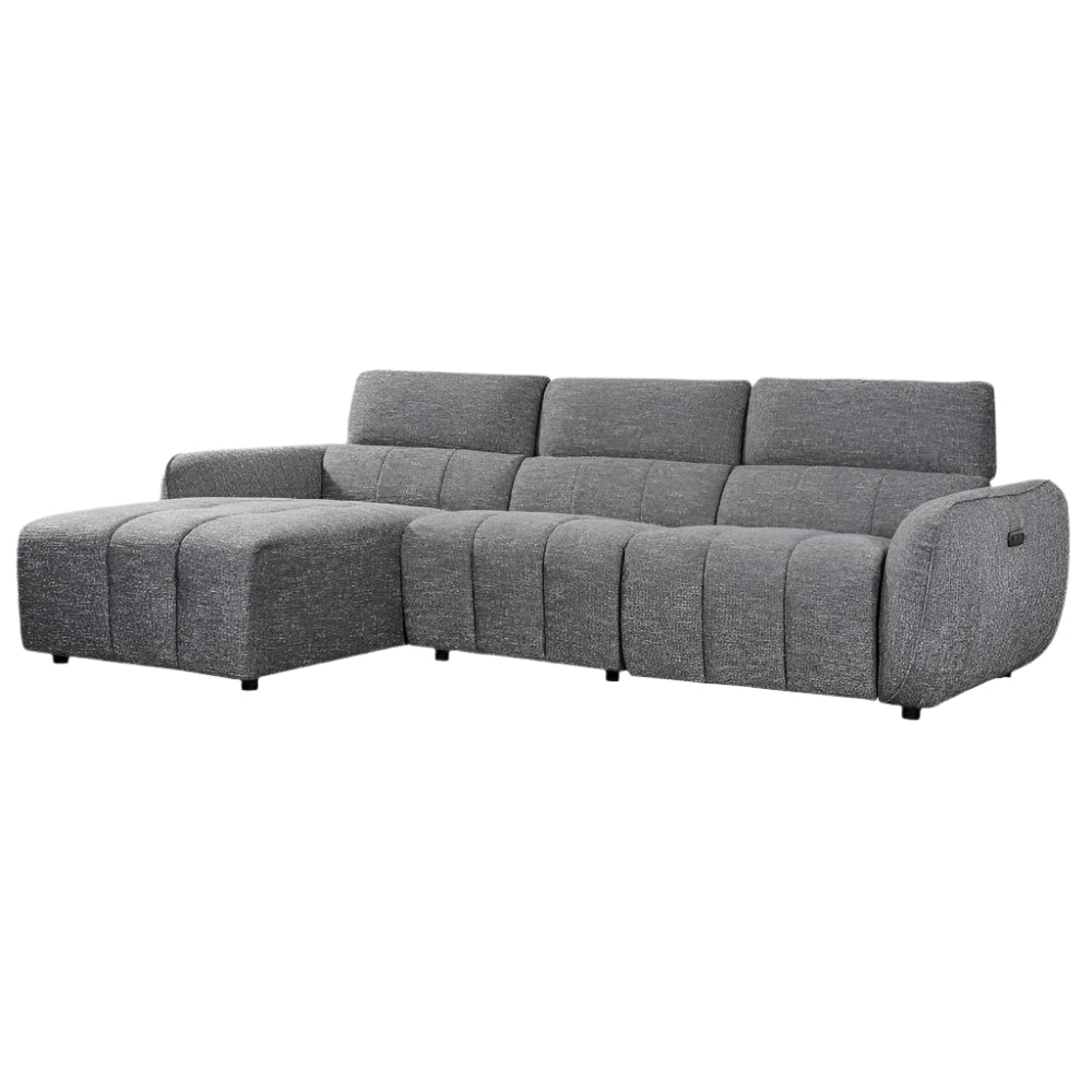 Turin Electric Recliner Sofa Charcoal Left Hand Corner