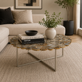 Rabia Agate Coffee Table With Cross Base
