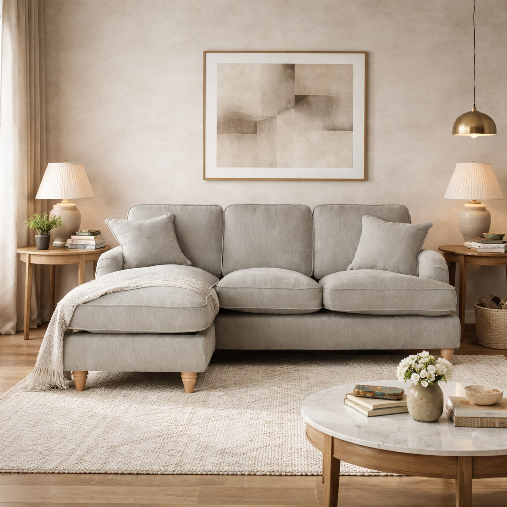 Left Hand Chaise Sofa Manhattan Putty The Great Sofa Company | Piper | Vienna | Arthur | Emeline | Swift | Morris