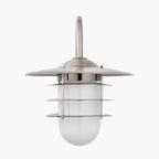 Centauri Brushed Steel Metal and Opaque Glass Wall Light