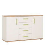 4KIDS 2 Door 4 Drawer Sideboard with Lemon Handles