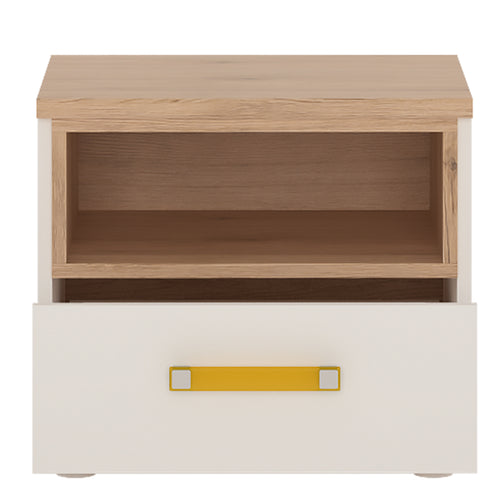 4KIDS 1 Drawer Bedside Cabinet with Orange Handles