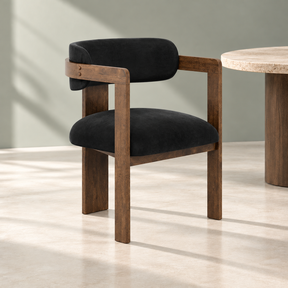 MAI BLACK / WALNUT DINING CHAIR